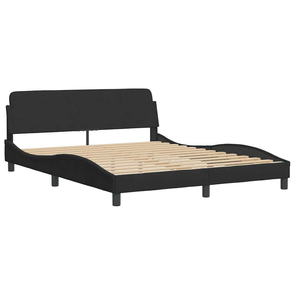 Bettgestell Hanko Schwarz Samt 160x200 cm