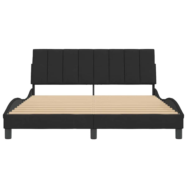 Bettgestell Hanko Schwarz Samt 160x200 cm