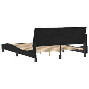 Bettgestell Hanko Schwarz Samt 160x200 cm