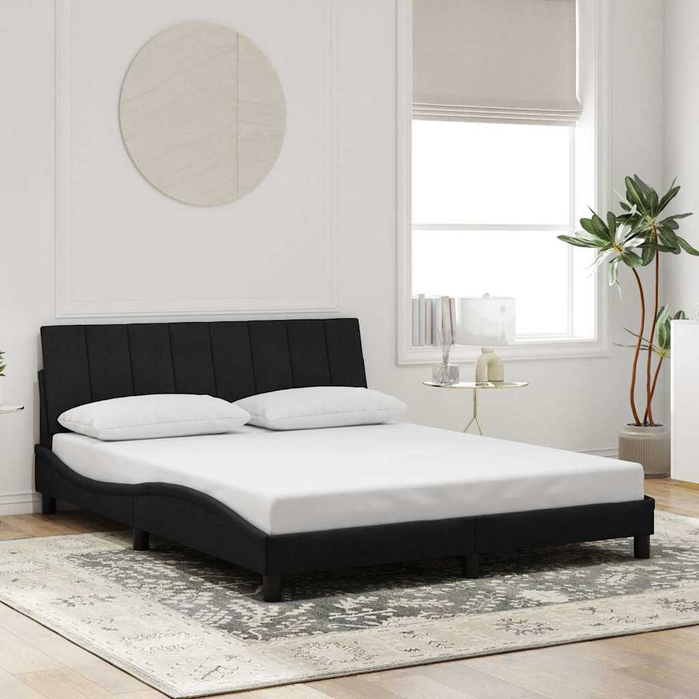 Bettgestell Hanko Schwarz Samt 160x200 cm