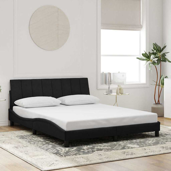 Bettgestell Hanko Schwarz Samt 160x200 cm