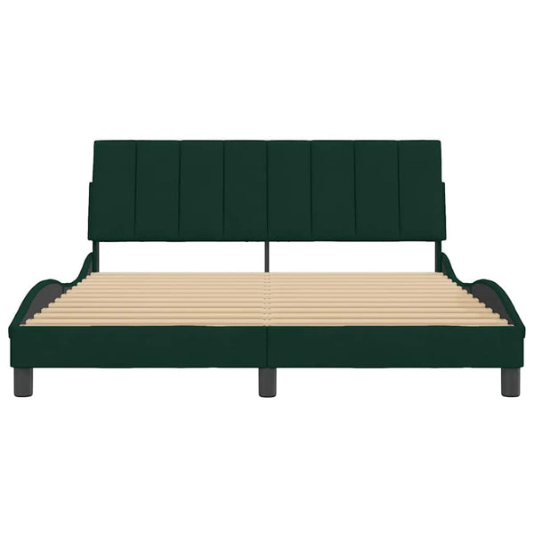 Bettgestell Dunkelgrün Samt 160x200 cm