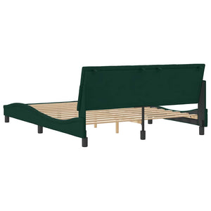 Bettgestell Dunkelgrün Samt 160x200 cm