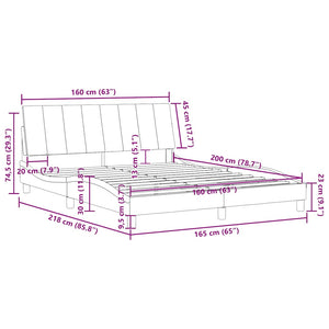 Bettgestell Hanko Blau 160x200 cm Samt