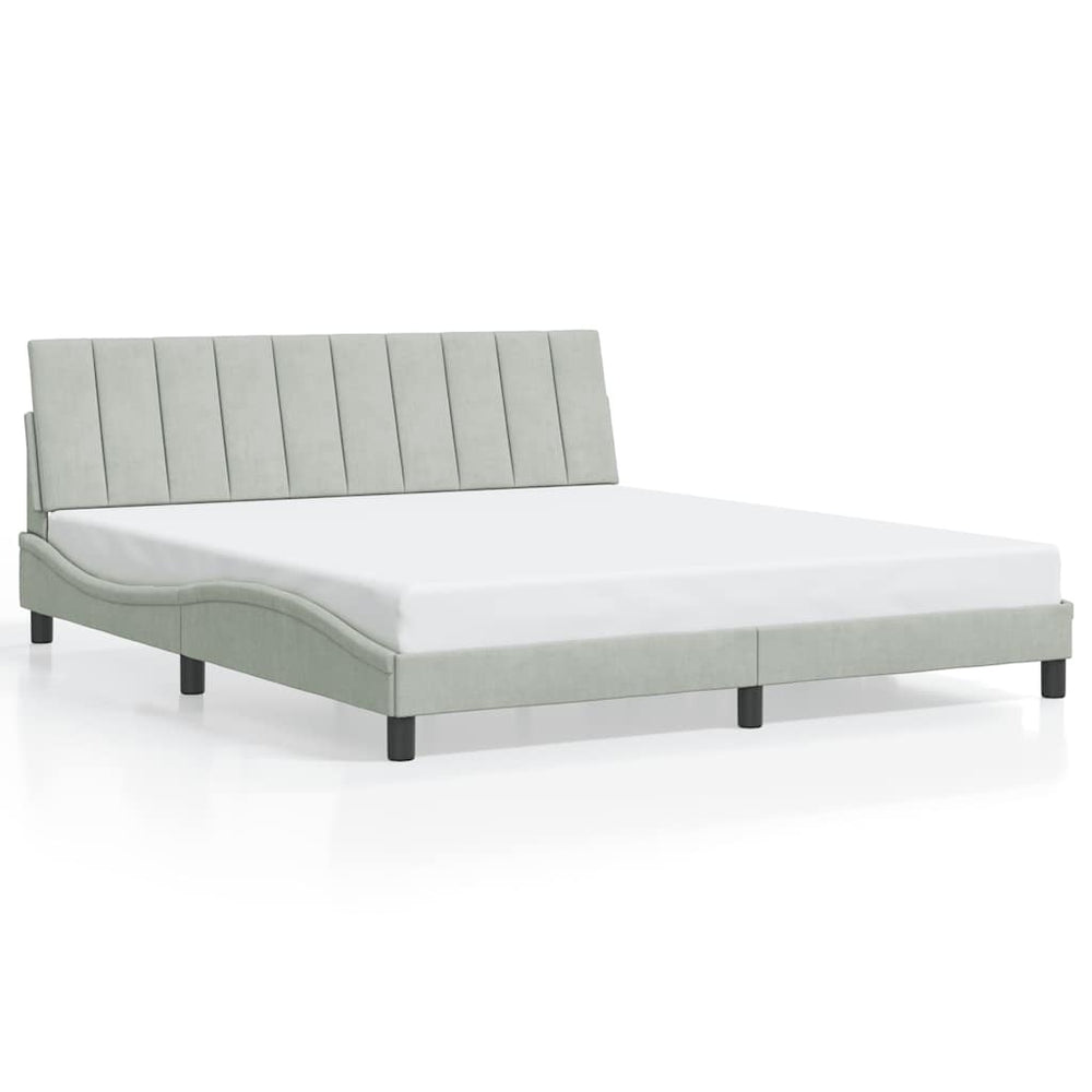 vidaXL "Hanko" Bed Frame without Mattress Light Gray 180x200 cm Velvet