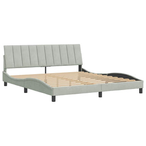 vidaXL "Hanko" Bed Frame without Mattress Light Gray 180x200 cm Velvet