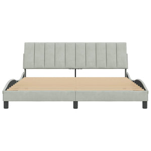 vidaXL "Hanko" Bed Frame without Mattress Light Gray 180x200 cm Velvet