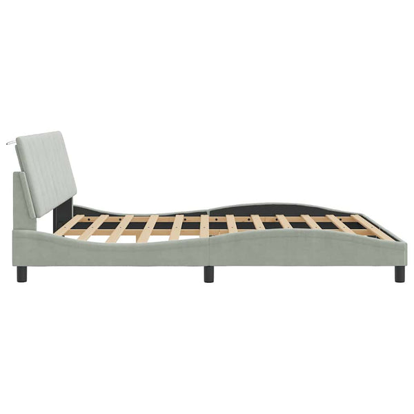 vidaXL "Hanko" Bed Frame without Mattress Light Gray 180x200 cm Velvet
