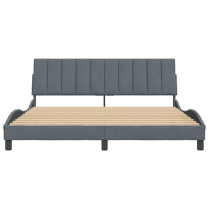 vidaXL Bed Frame without Mattress "Hanko" Dark Gray 180x200 cm Velvet