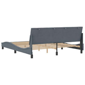 vidaXL Bed Frame without Mattress "Hanko" Dark Gray 180x200 cm Velvet