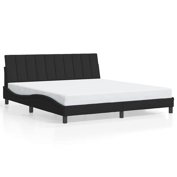 vidaXL Bed Frame without Mattress "Hanko" Black 180x200 cm Velvet
