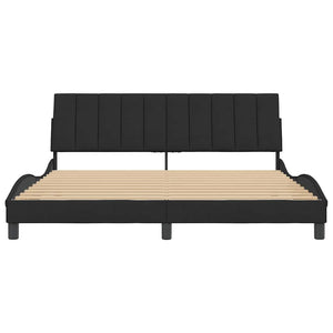 vidaXL Bed Frame without Mattress "Hanko" Black 180x200 cm Velvet