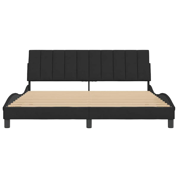vidaXL Bed Frame without Mattress "Hanko" Black 180x200 cm Velvet