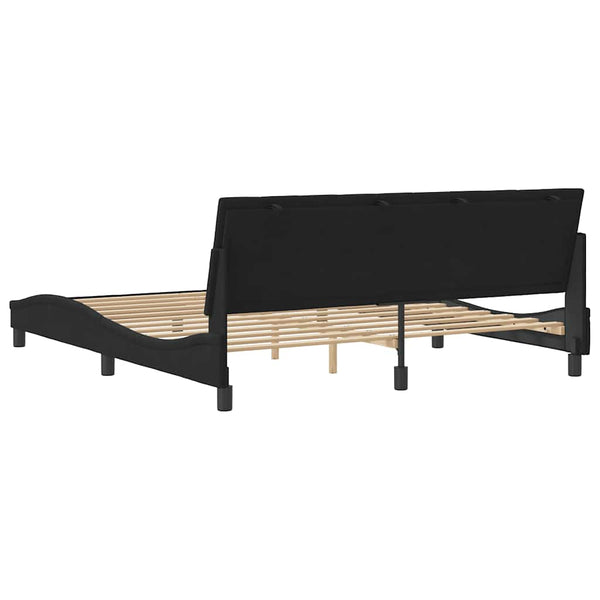 vidaXL Bed Frame without Mattress "Hanko" Black 180x200 cm Velvet