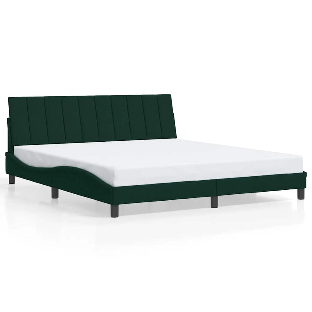 vidaXL Bed Frame without Mattress "Hanko" Dark Green 180x200 cm Velvet