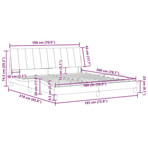 vidaXL Bed Frame without Mattress "Hanko" Blue 180x200 cm Velvet