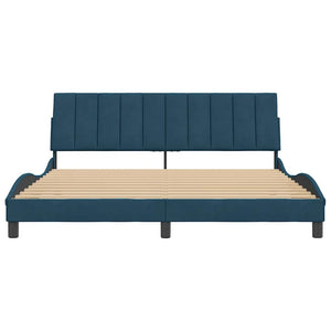 vidaXL Bed Frame without Mattress "Hanko" Blue 180x200 cm Velvet