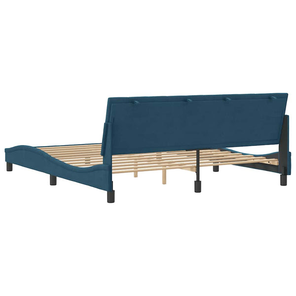 vidaXL Bed Frame without Mattress "Hanko" Blue 180x200 cm Velvet