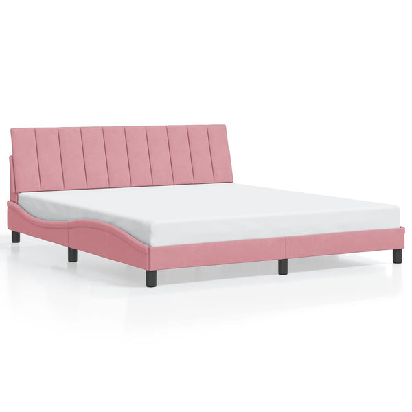 vidaXL Bed Frame without Mattress "Hanko" Pink 180x200 cm Velvet