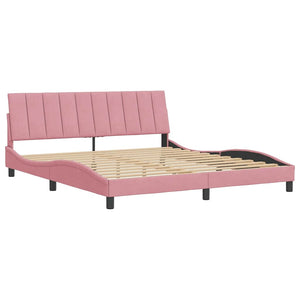 vidaXL Bed Frame without Mattress "Hanko" Pink 180x200 cm Velvet