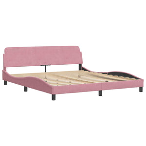 vidaXL Bed Frame without Mattress "Hanko" Pink 180x200 cm Velvet