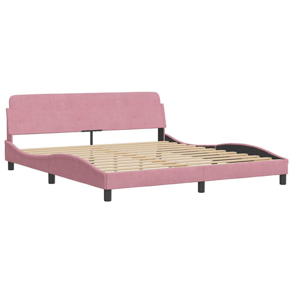 vidaXL Bed Frame without Mattress "Hanko" Pink 180x200 cm Velvet