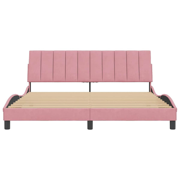 vidaXL Bed Frame without Mattress "Hanko" Pink 180x200 cm Velvet