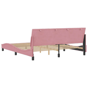 vidaXL Bed Frame without Mattress "Hanko" Pink 180x200 cm Velvet