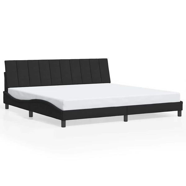 vidaXL Bed Frame without Mattress "Hanko" Black 200x200 cm Velvet
