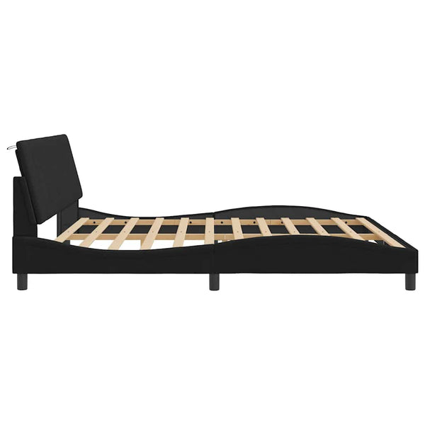 vidaXL Bed Frame without Mattress "Hanko" Black 200x200 cm Velvet