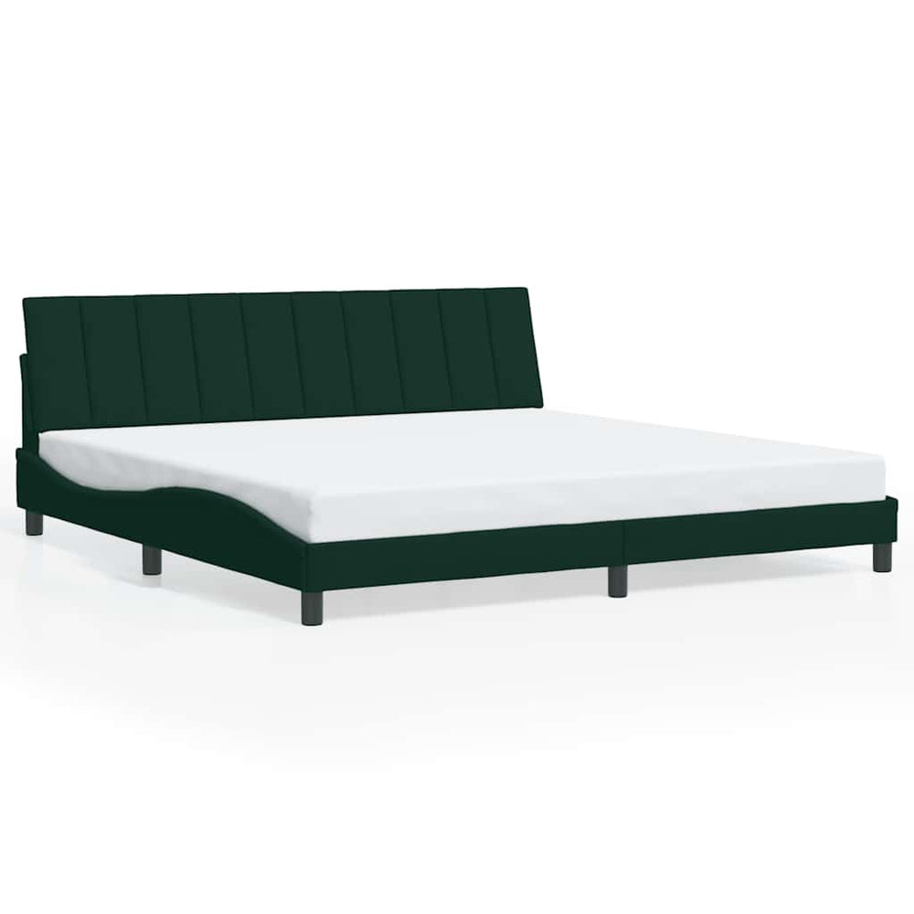 vidaXL Bed Frame without Mattress "Hanko" Dark Green 200x200 cm Velvet