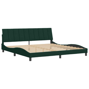 vidaXL Bed Frame without Mattress "Hanko" Dark Green 200x200 cm Velvet
