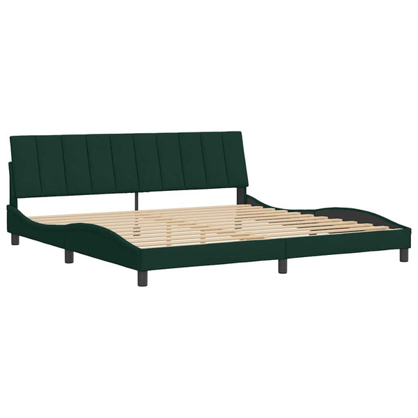 vidaXL Bed Frame without Mattress "Hanko" Dark Green 200x200 cm Velvet