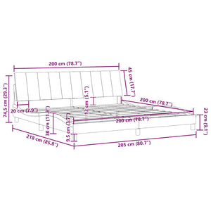vidaXL Bed Frame without Mattress "Hanko" Dark Green 200x200 cm Velvet