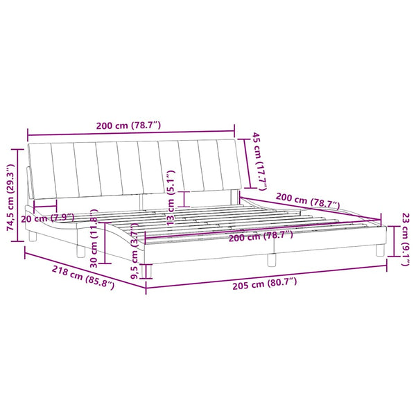 vidaXL Bed Frame without Mattress "Hanko" Dark Green 200x200 cm Velvet