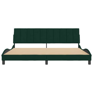vidaXL Bed Frame without Mattress "Hanko" Dark Green 200x200 cm Velvet