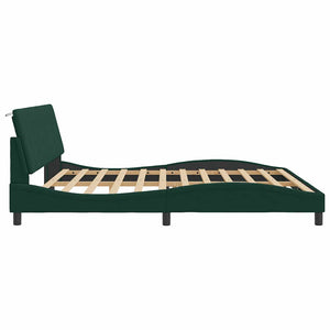vidaXL Bed Frame without Mattress "Hanko" Dark Green 200x200 cm Velvet