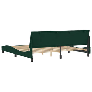 vidaXL Bed Frame without Mattress "Hanko" Dark Green 200x200 cm Velvet