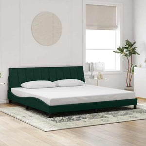 vidaXL Bed Frame without Mattress "Hanko" Dark Green 200x200 cm Velvet