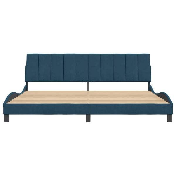 vidaXL Bed Frame without Mattress "Hanko" Blue 200x200 cm Velvet