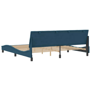 vidaXL Bed Frame without Mattress "Hanko" Blue 200x200 cm Velvet