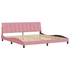 vidaXL Bed Frame without Mattress "Hanko" Pink 200x200 cm Velvet