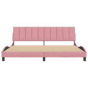 vidaXL Bed Frame without Mattress "Hanko" Pink 200x200 cm Velvet