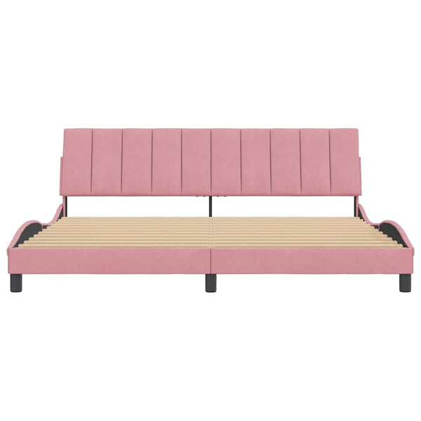 vidaXL Bed Frame without Mattress "Hanko" Pink 200x200 cm Velvet