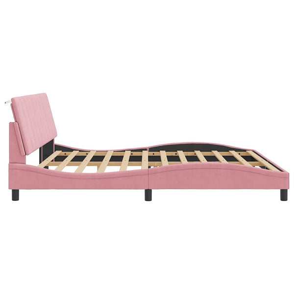 vidaXL Bed Frame without Mattress "Hanko" Pink 200x200 cm Velvet