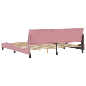 vidaXL Bed Frame without Mattress "Hanko" Pink 200x200 cm Velvet