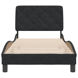 vidaXL Bed Frame without Mattress Black 80x200 cm Velvet