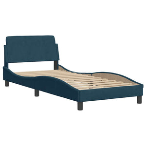 vidaXL Bed Frame without Mattress Blue 80x200 cm Velvet