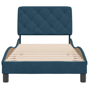 vidaXL Bed Frame without Mattress Blue 80x200 cm Velvet