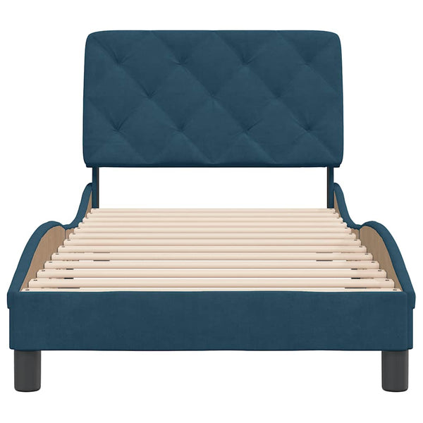 vidaXL Bed Frame without Mattress Blue 80x200 cm Velvet